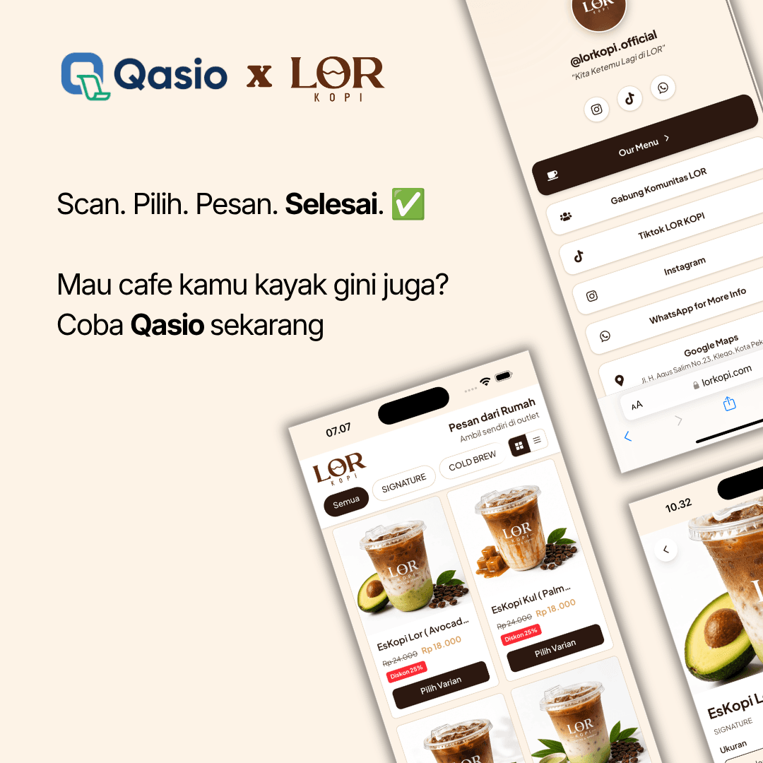 Self-order QR code LOR Kopi — Qasio